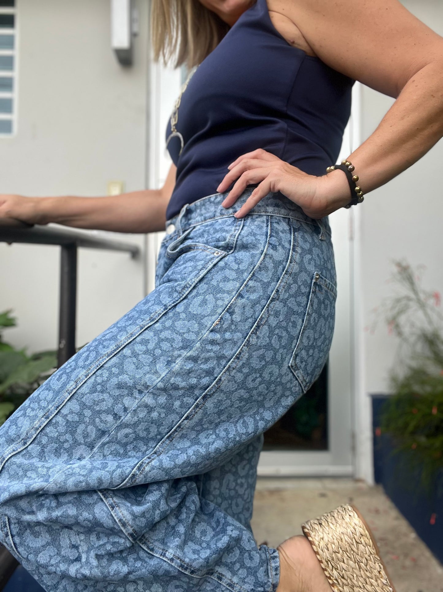 Leopard Barrel Pant