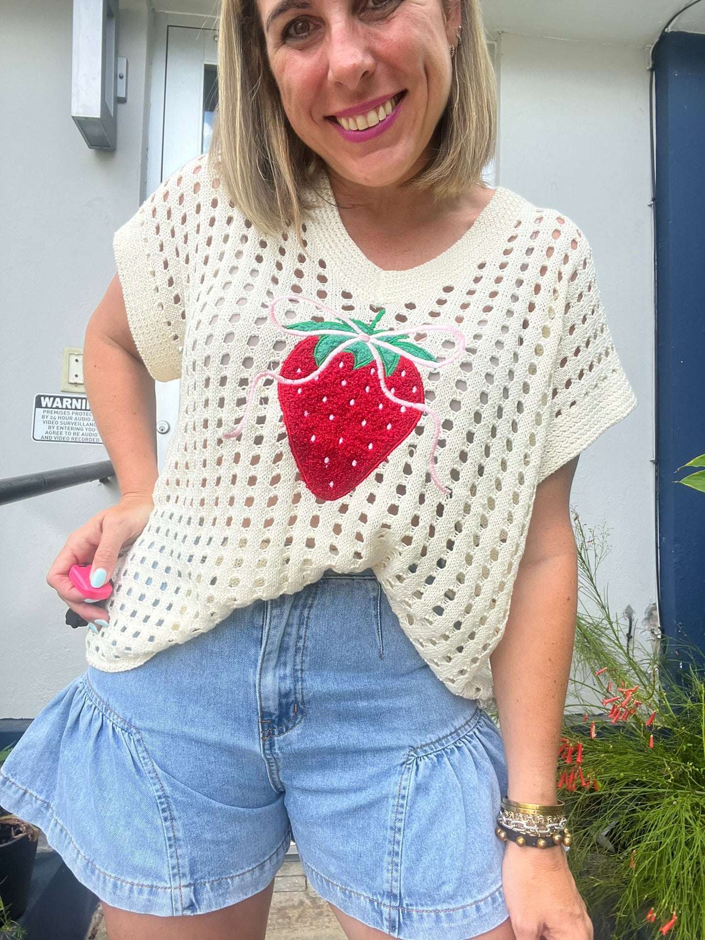 Strawberry Crochet Top