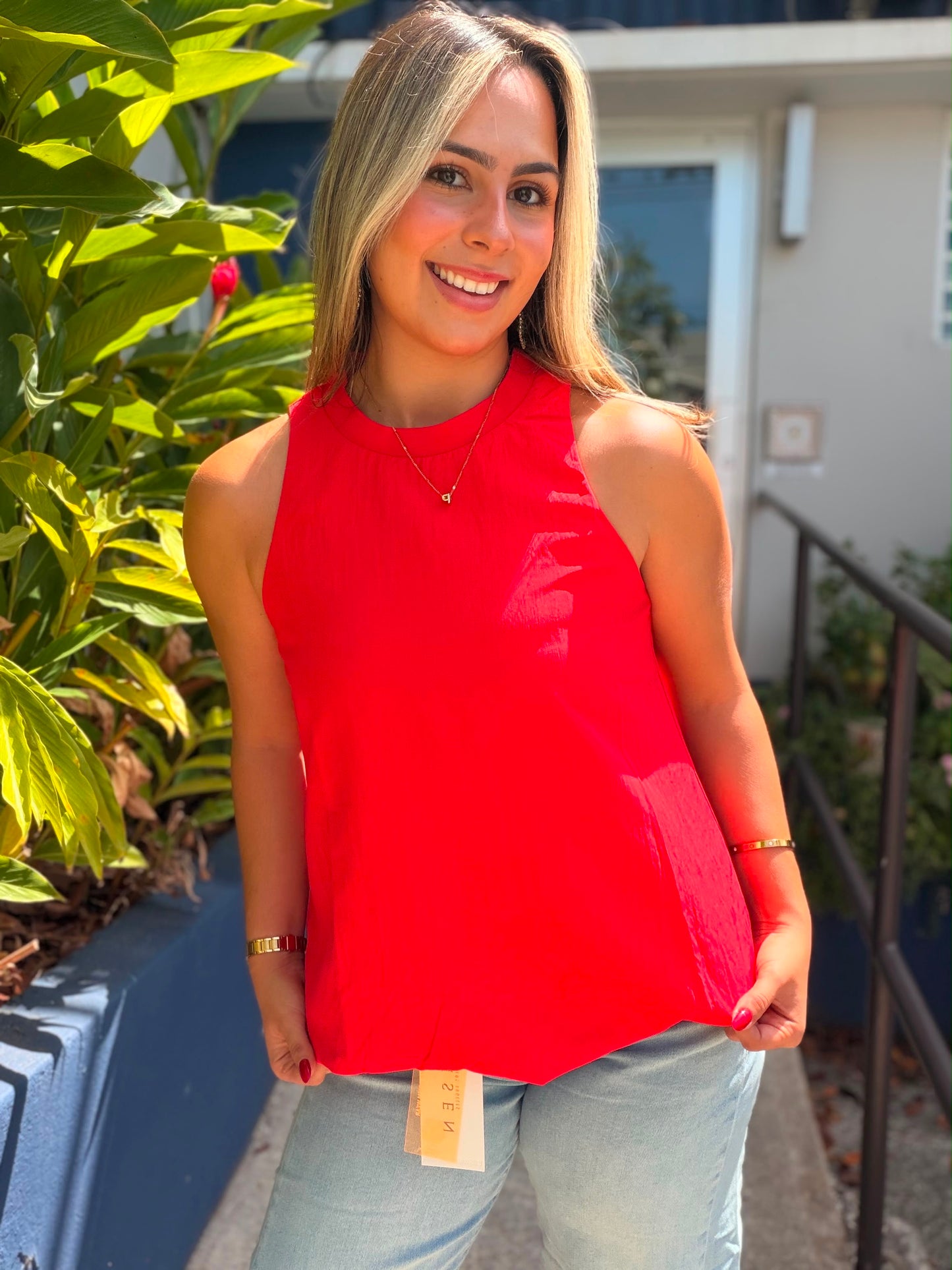 Red Bloom Top