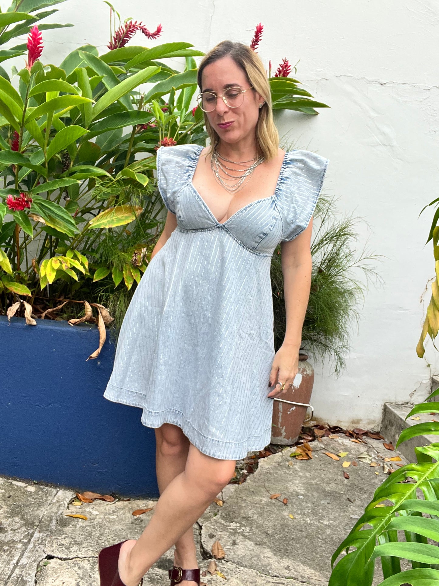 Bling denim dress