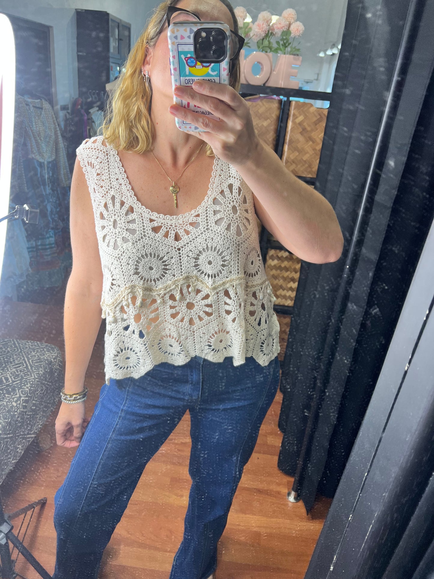 Caracoles Crochet Top