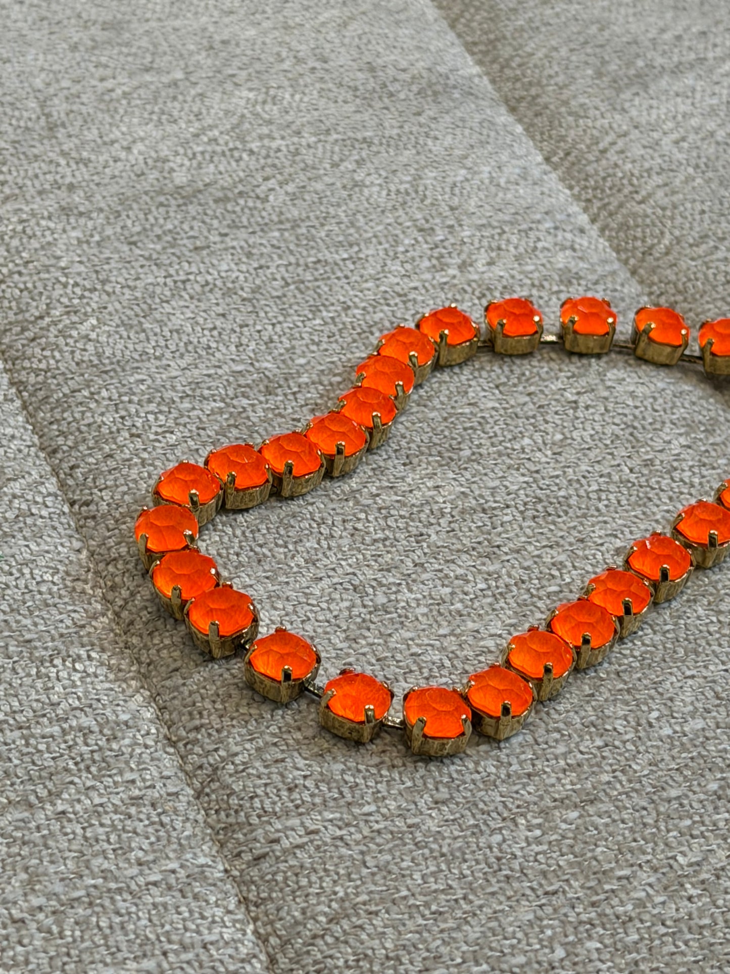 TOVA Oakland Necklace in Gold Electric Orange