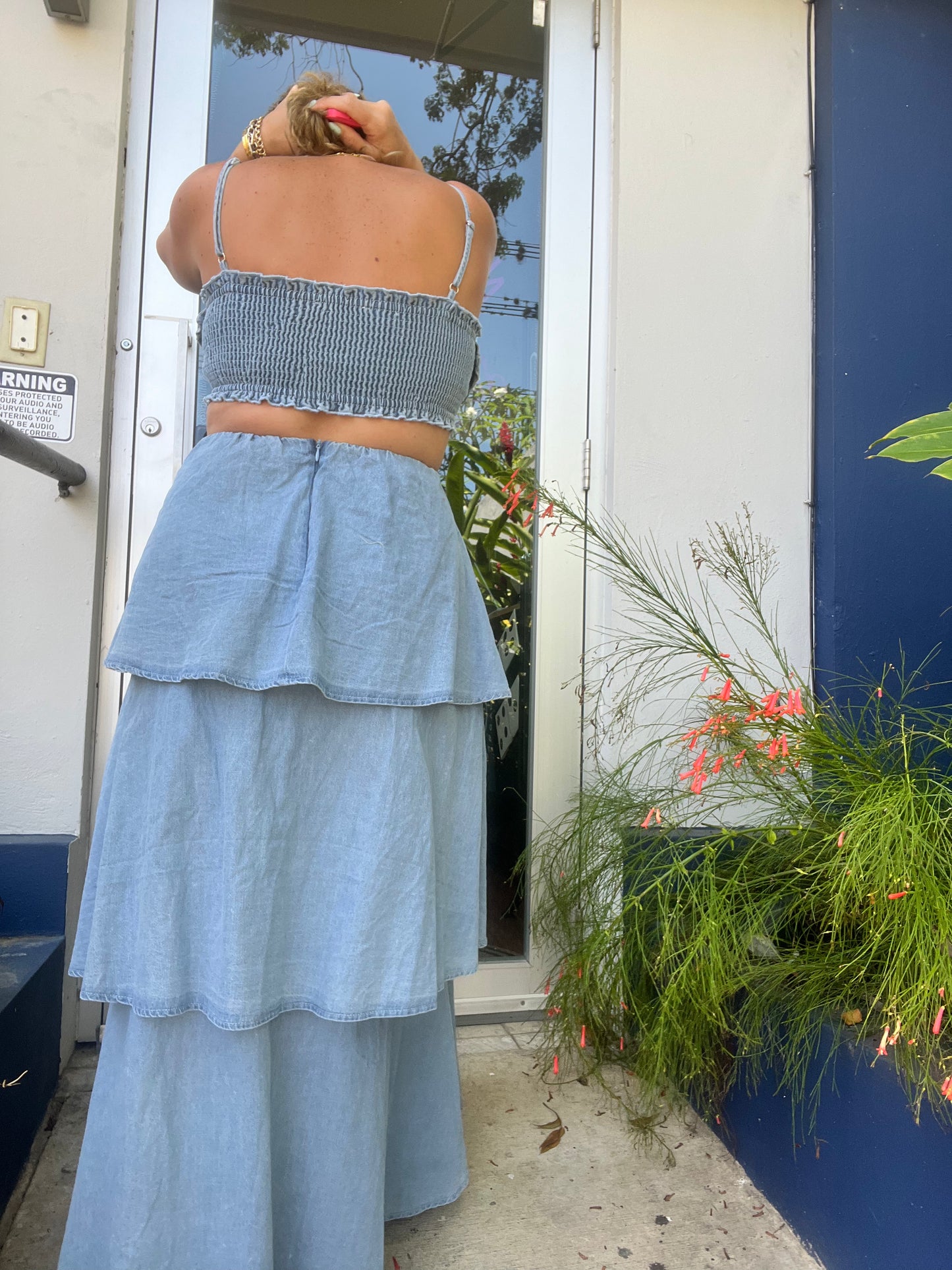 Flower Denim Maxi