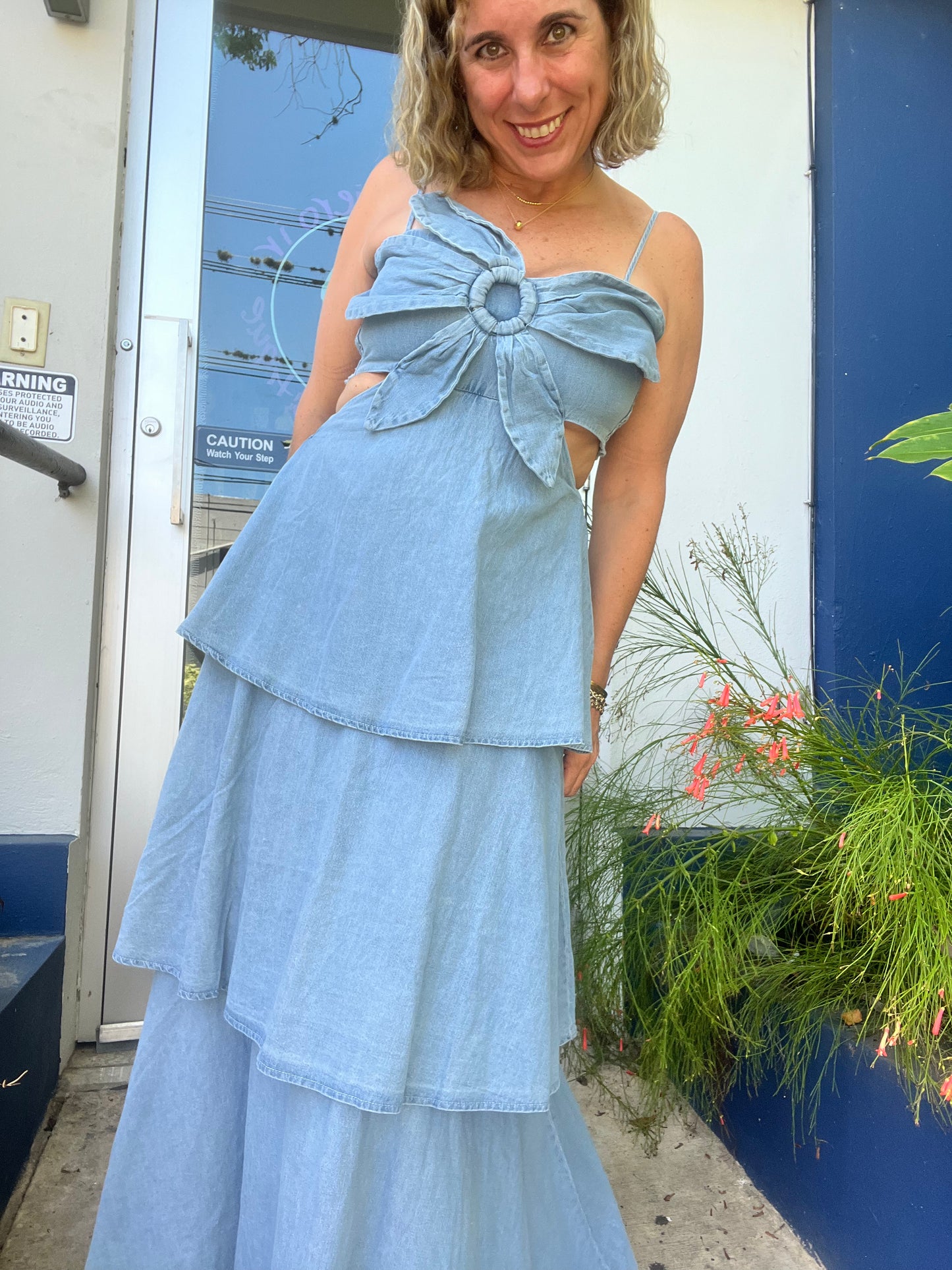 Flower Denim Maxi