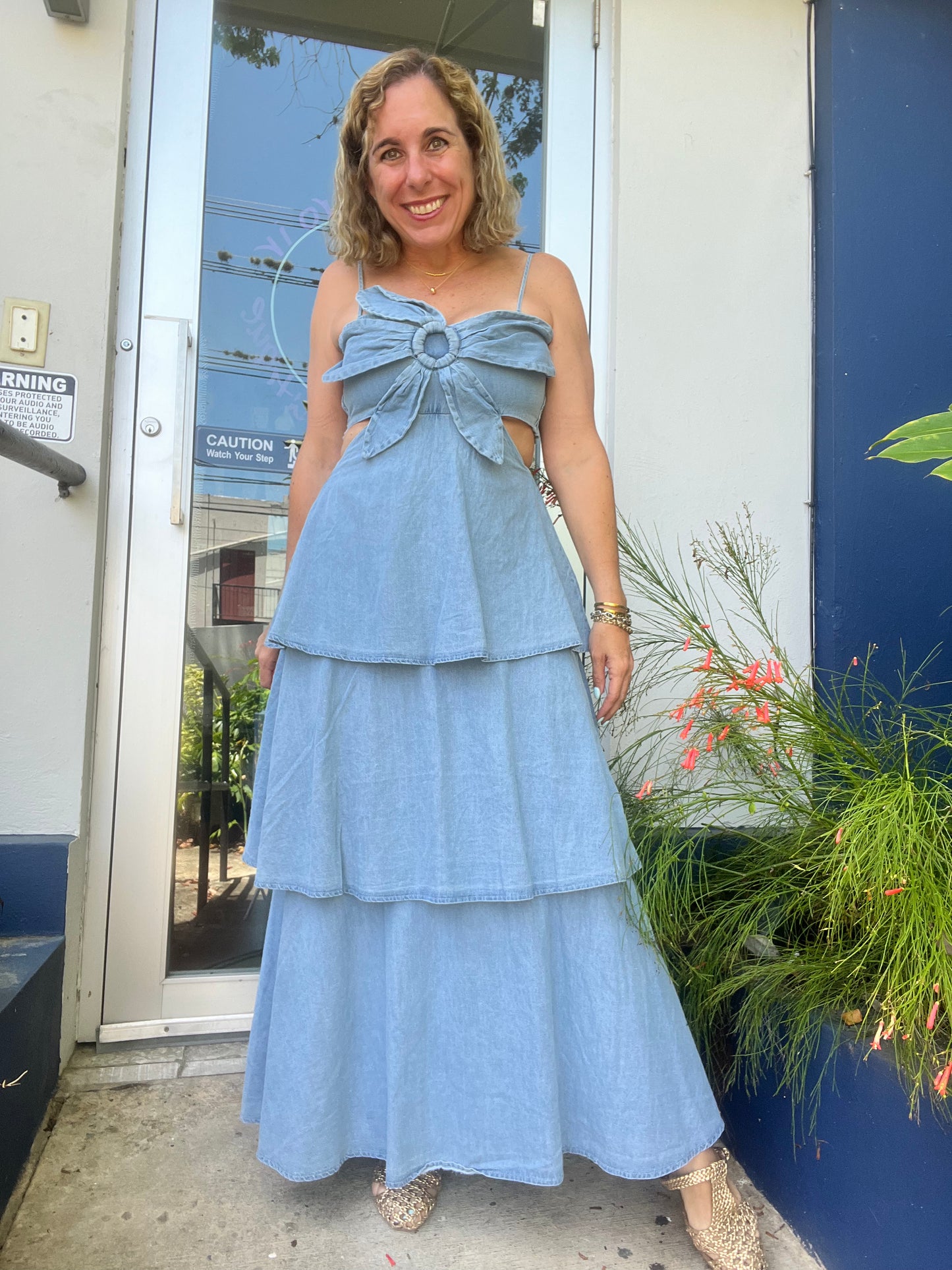 Flower Denim Maxi
