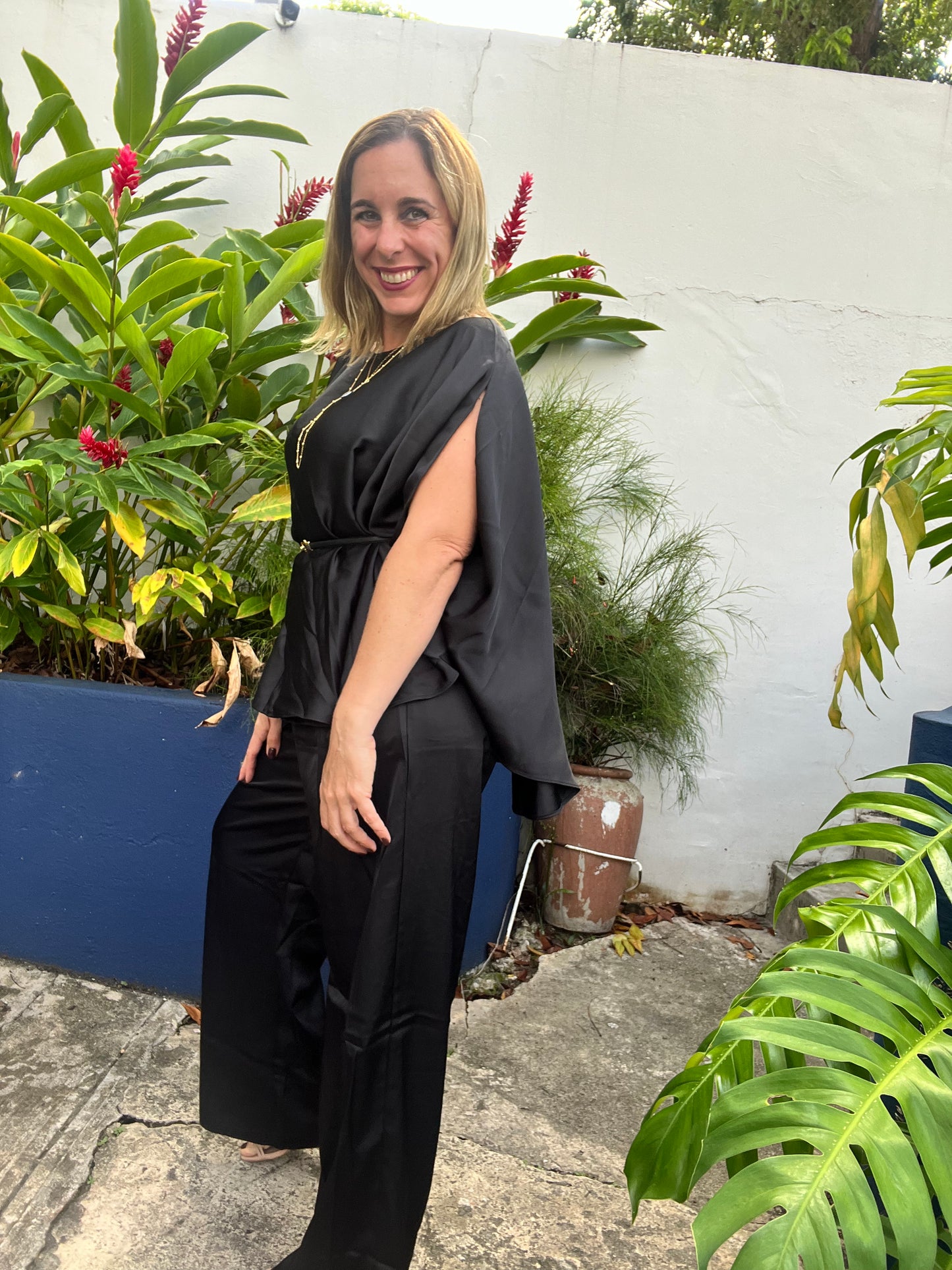 Black Satin Set