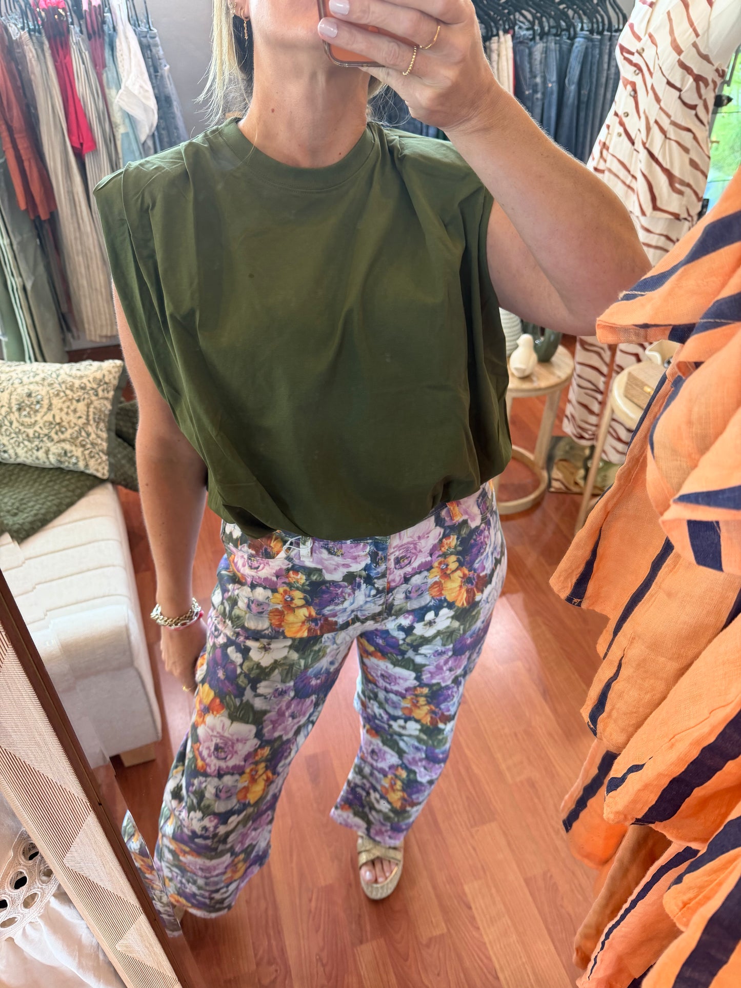 Olive Bubble Top
