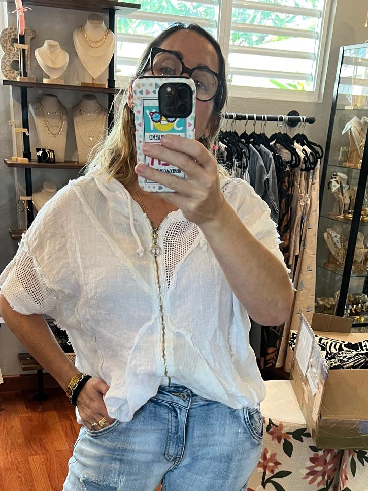 White Jacket Top