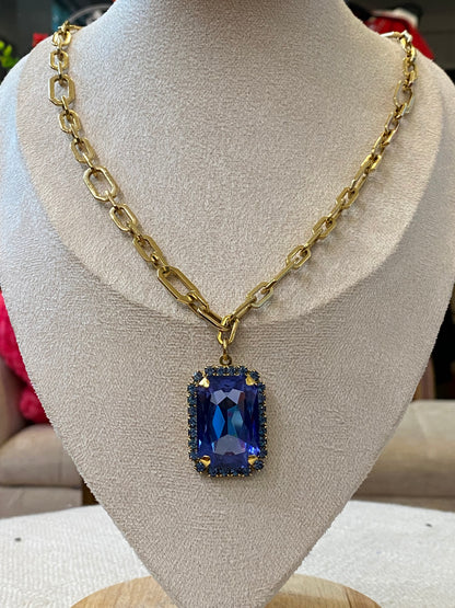 TOVA Mini Soleil Necklace Blue