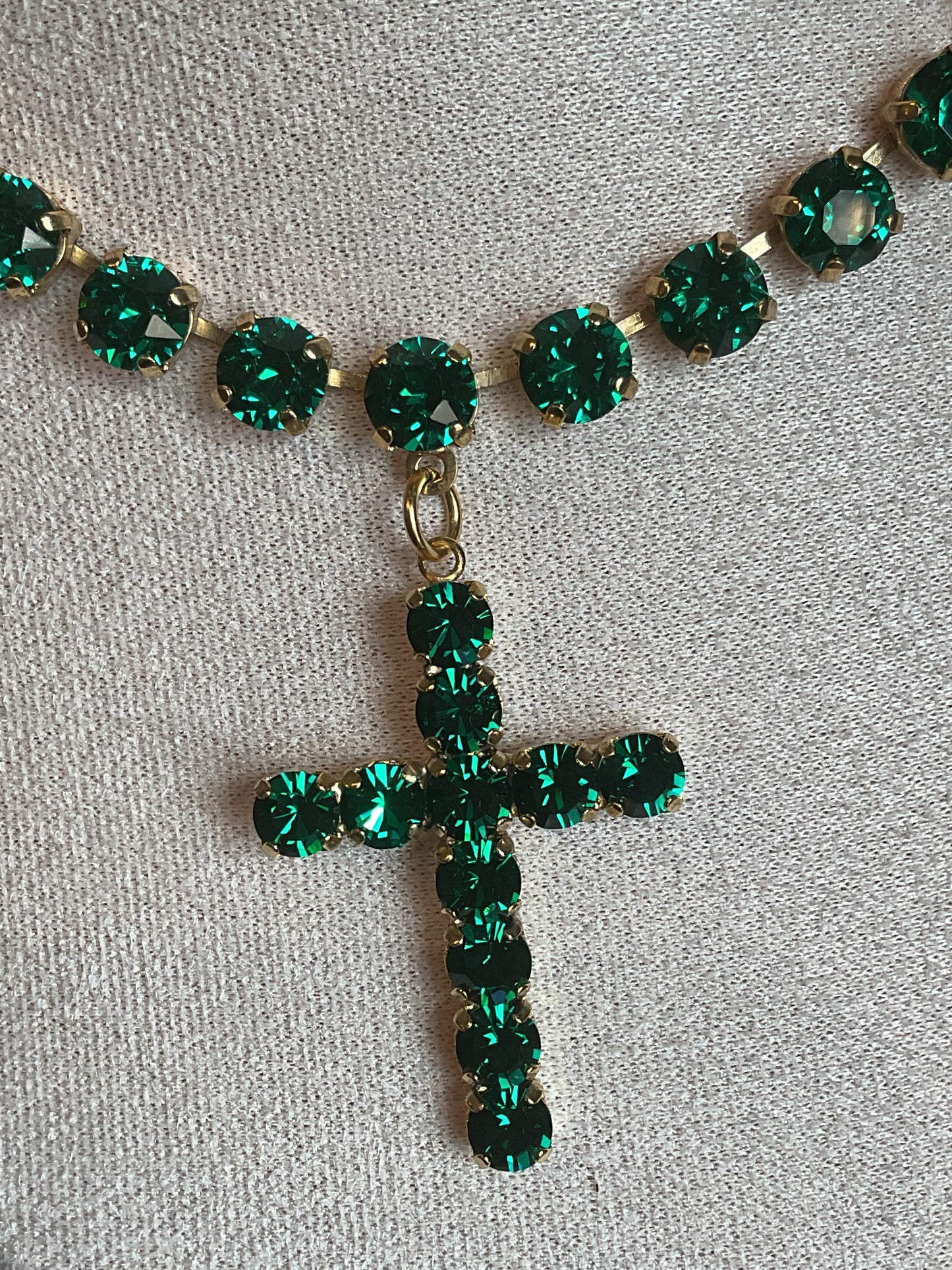 Emerald Cross Necklace N11 TOVA