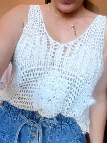 Flower power crochet top