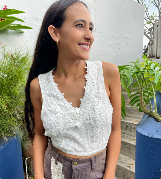 White Crop Top