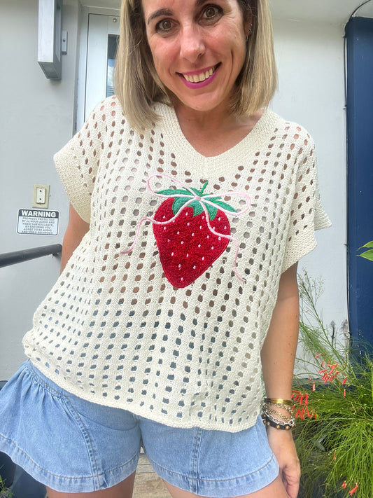 Strawberry Crochet Top