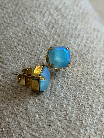 TOVA Nikki Medium Studs Aquamarine Frost