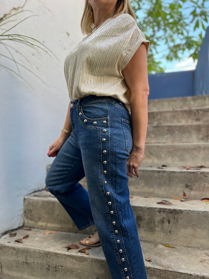 Coco metal studded jean