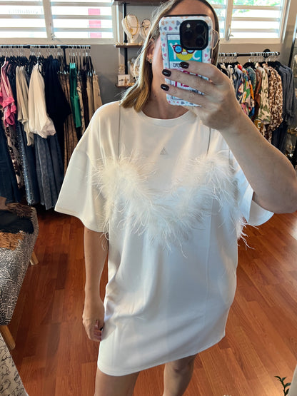 Ina plumas white dress