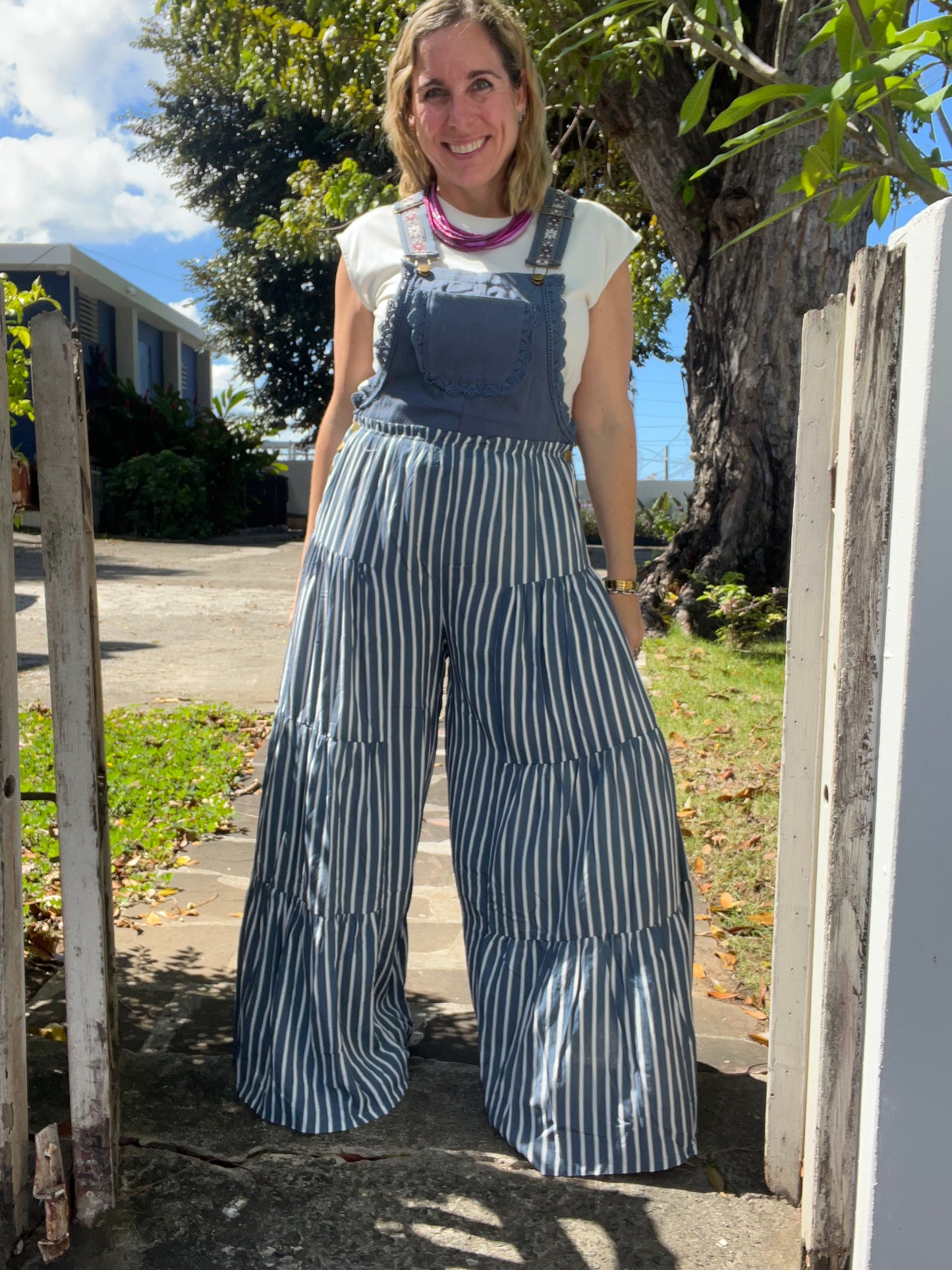 Denim Striped Jumpsuit