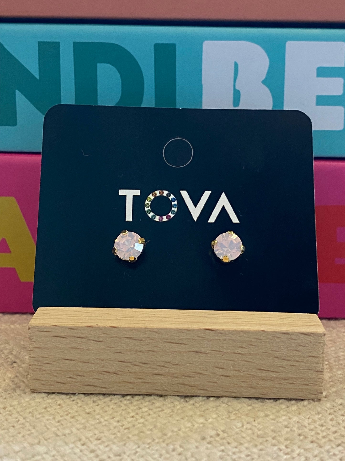 TOVA Sarina Studs Custom in Rose Water Opal