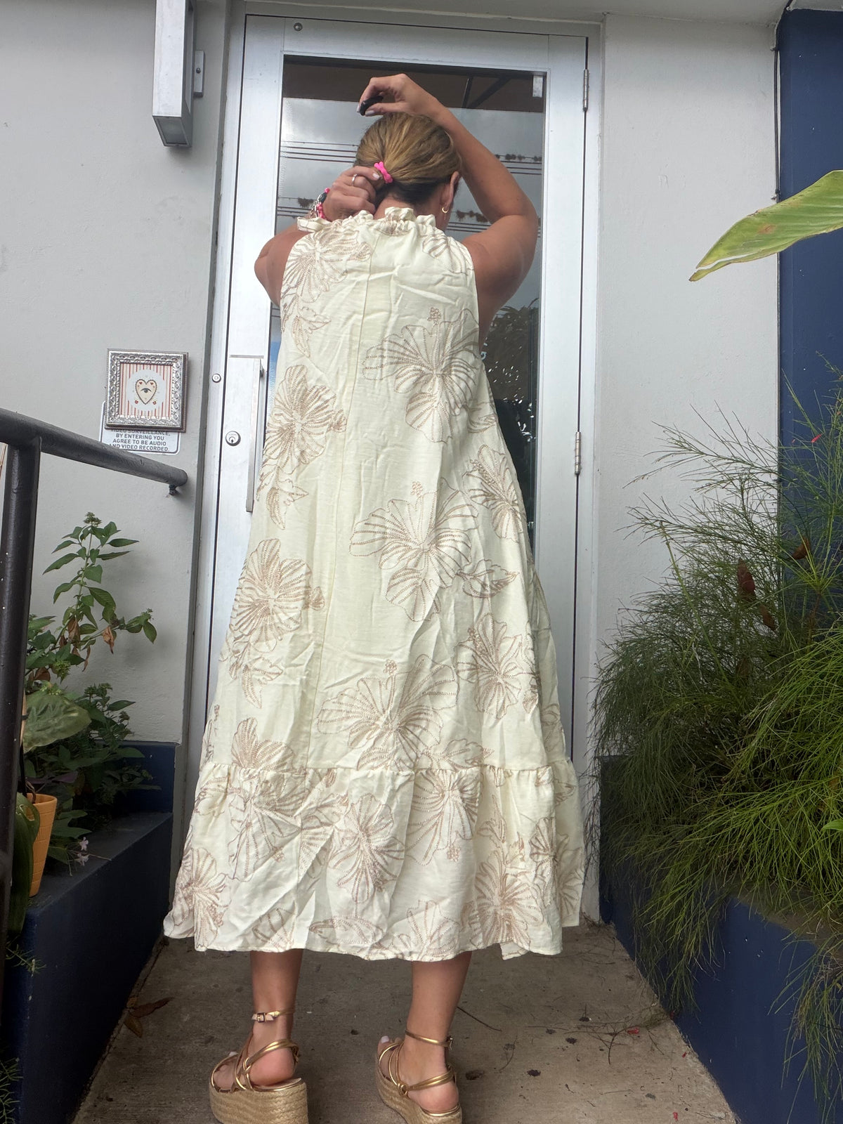 Floral Embroidery Midi Dress