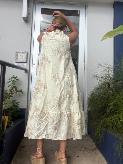 Floral Embroidery Midi Dress