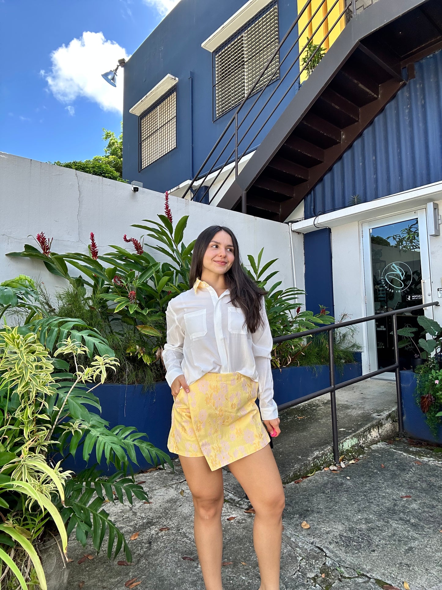 Yellow lace Skort