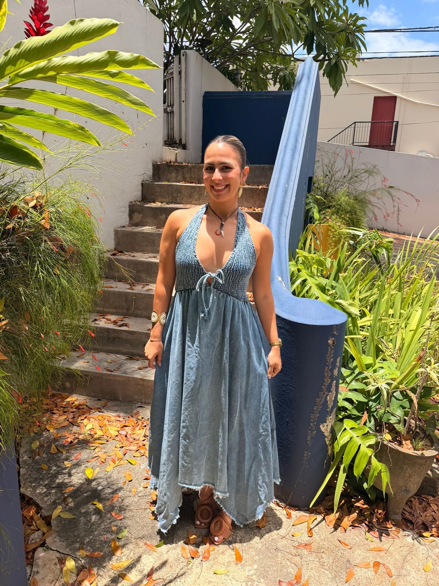 Denim Halter Dress