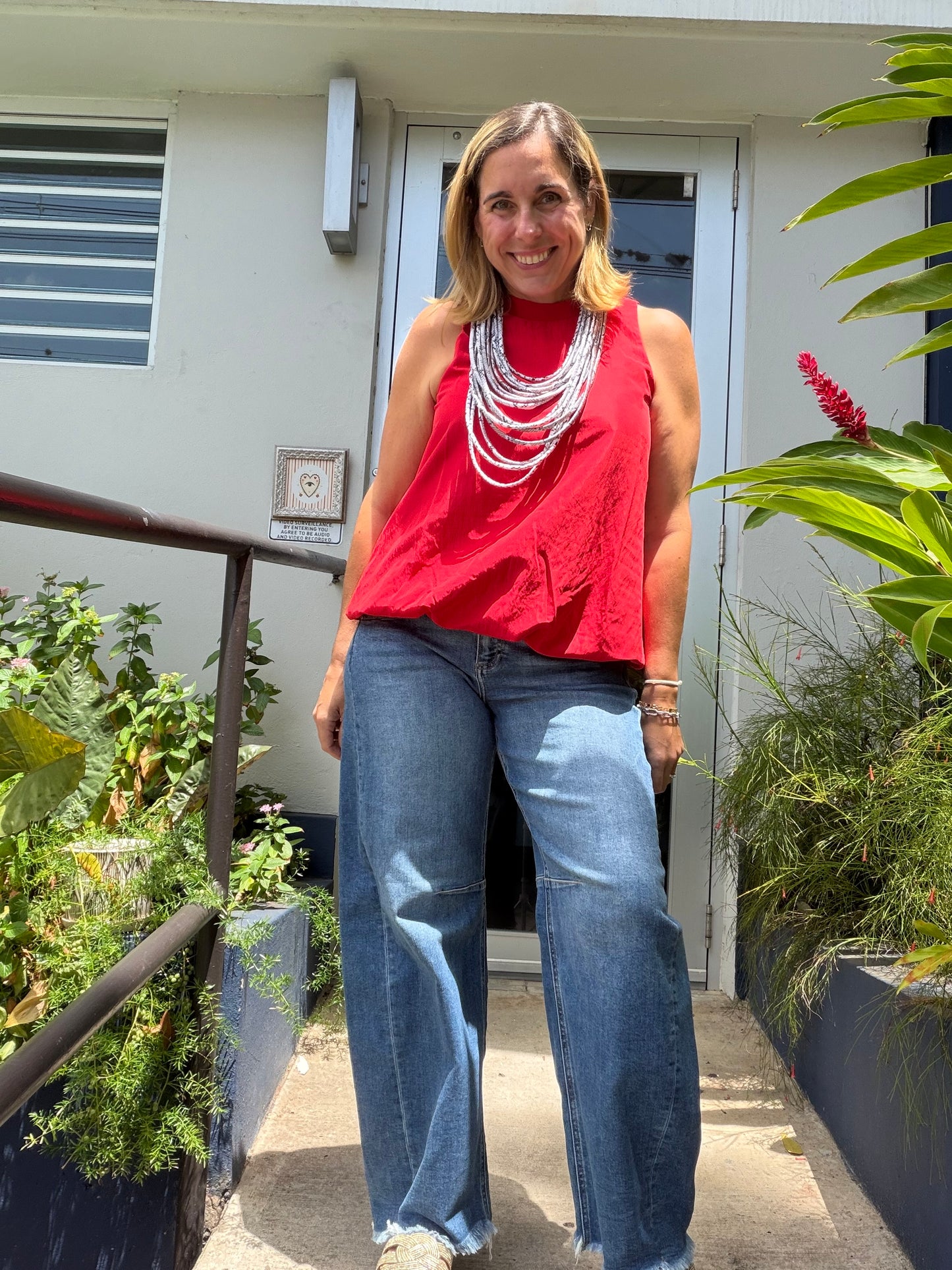 Red Bloom Top