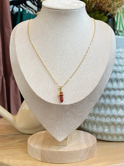 Indigo- Crystal Garnet Necklace