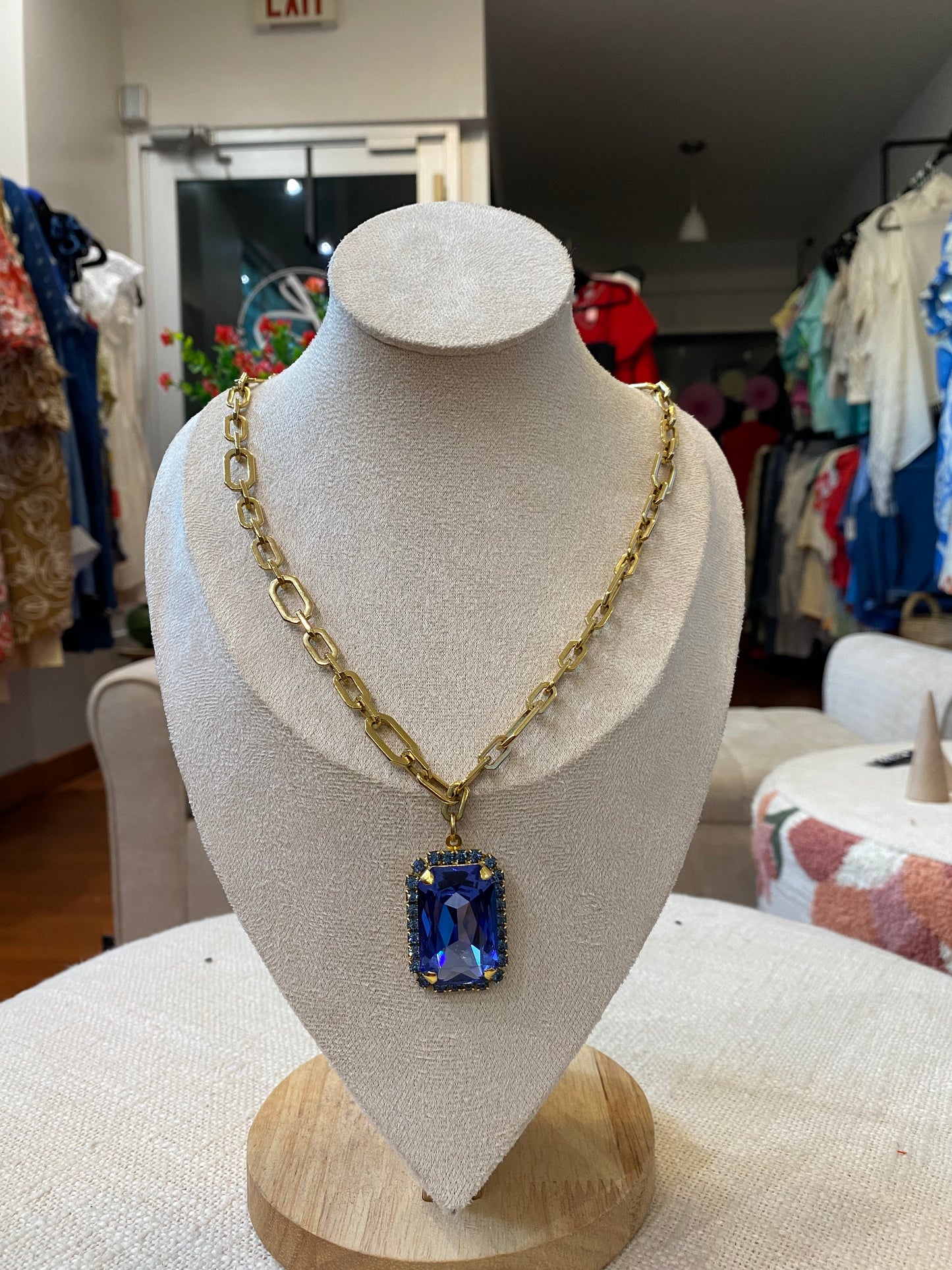 TOVA Mini Soleil Necklace Blue