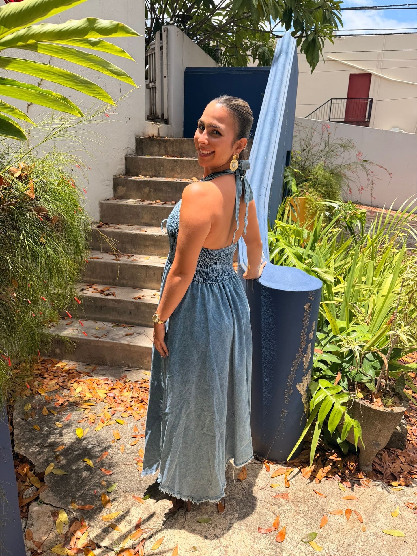 Denim Halter Dress