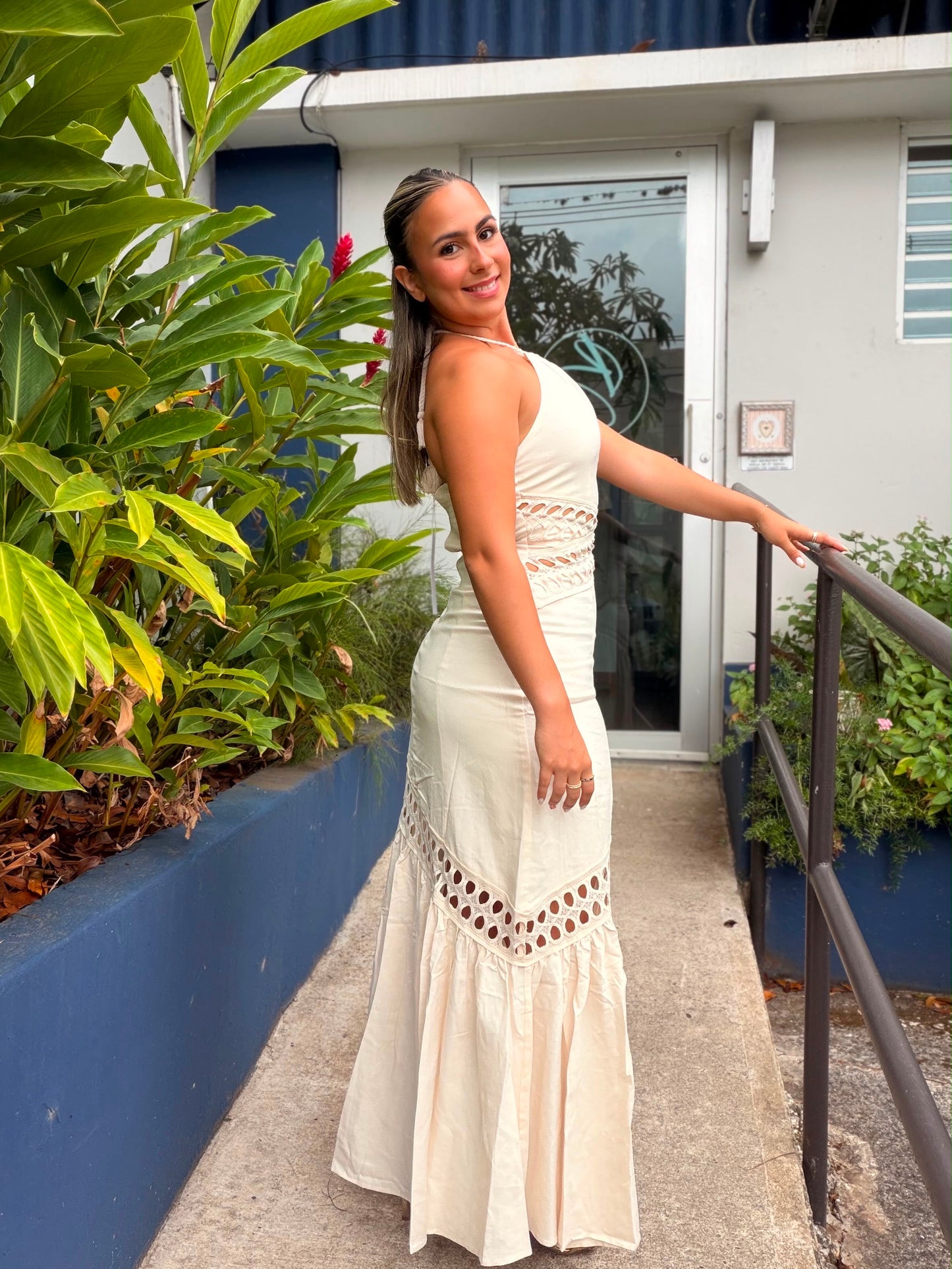 Ecru cutwork dress