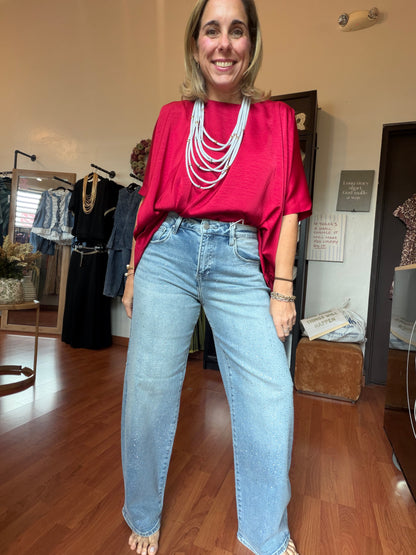 Juli Rhinestone Barrel Jean