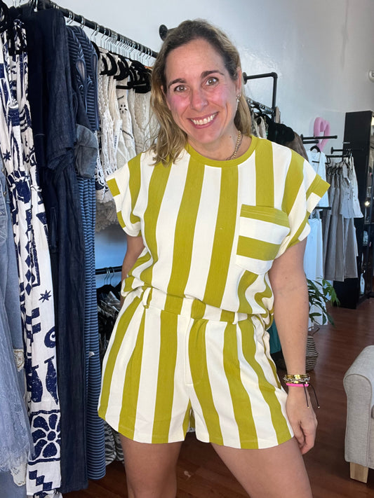 Lime striped set