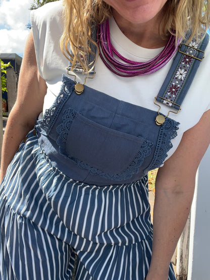 Denim Striped Jumpsuit