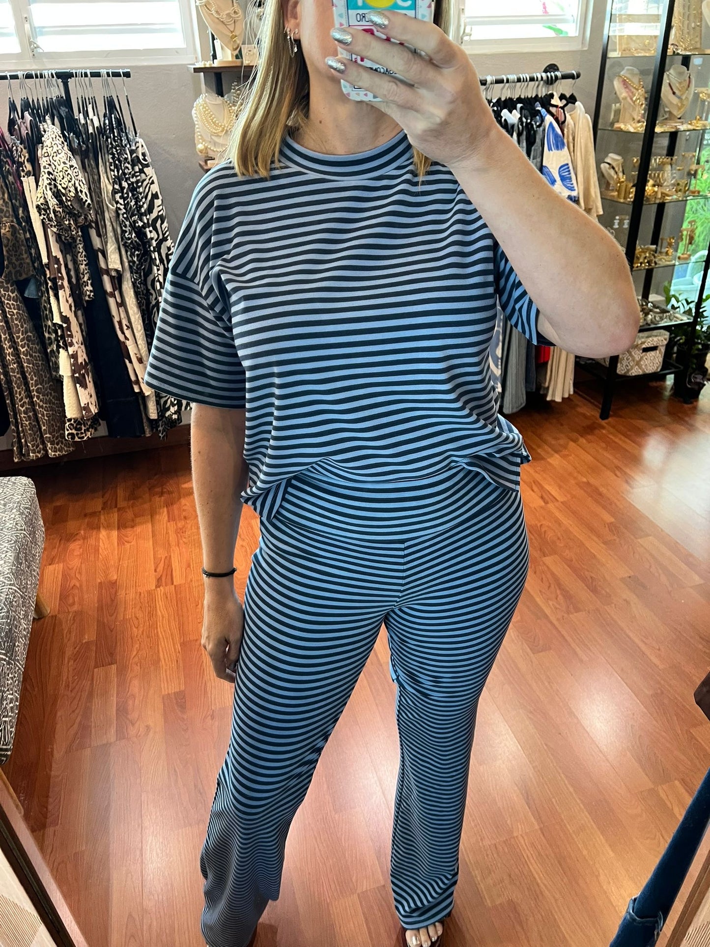 Blue Stripes Travel Set