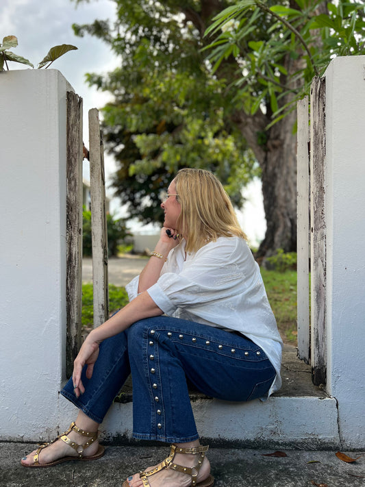 Coco metal studded jean