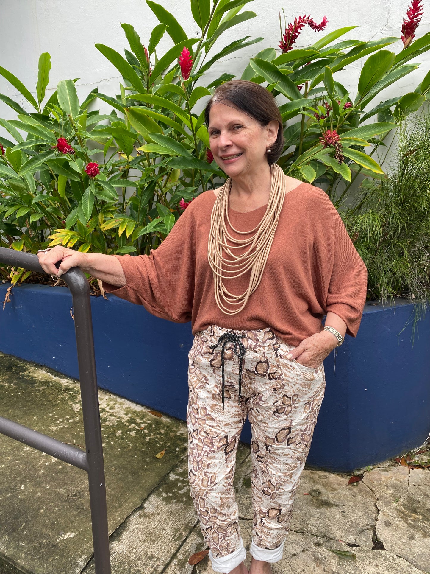 Italy Brown Knit Top