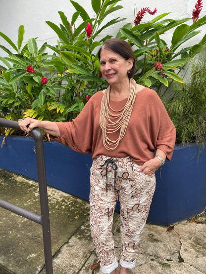 Italy Brown Knit Top