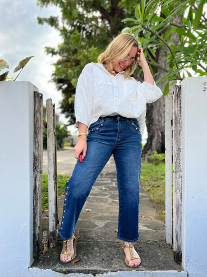 Coco metal studded jean