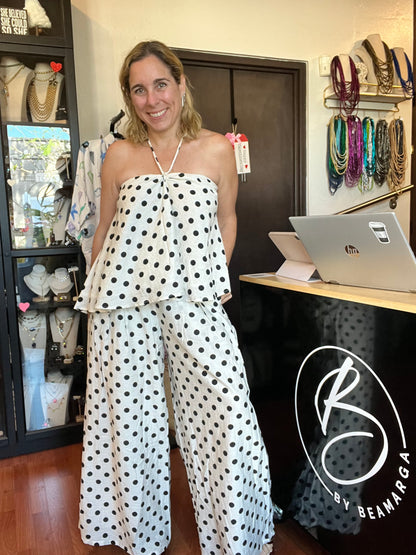 Ivory Polka dot pant