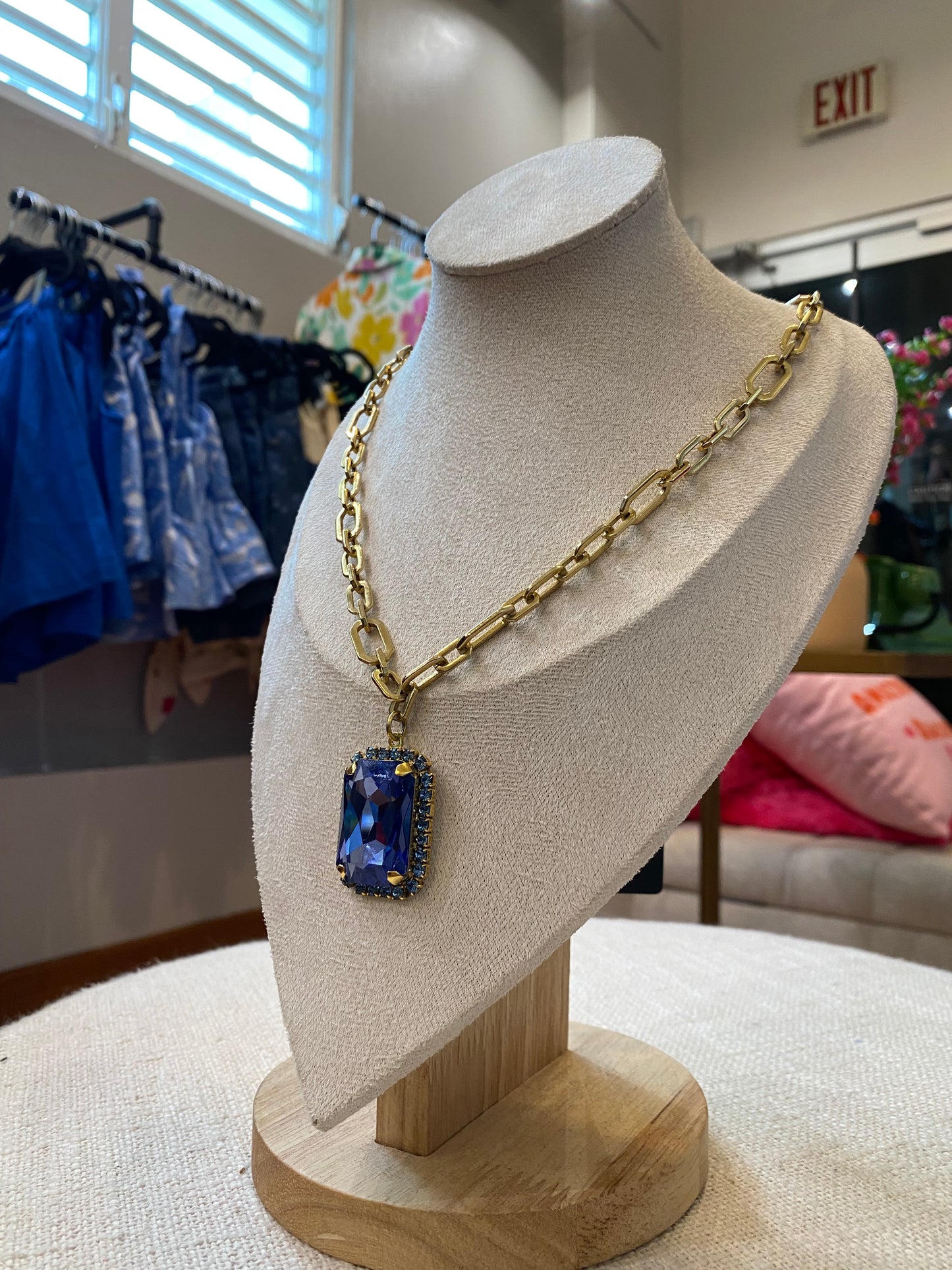 TOVA Mini Soleil Necklace Blue