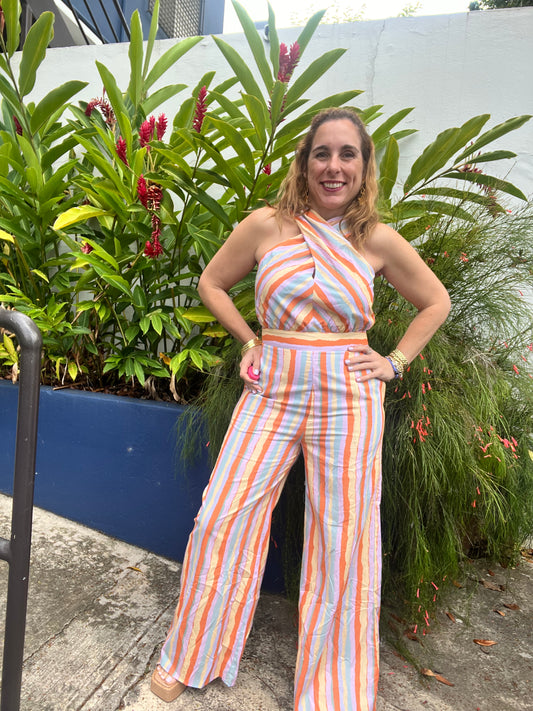 Striped jumpsuit