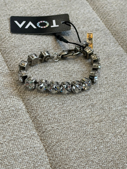 TOVA Izzy Bracelet in Antique Silver Clear