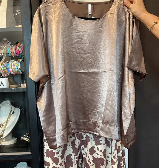Satin Mocha Top