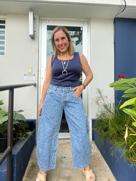 Leopard Barrel Pant