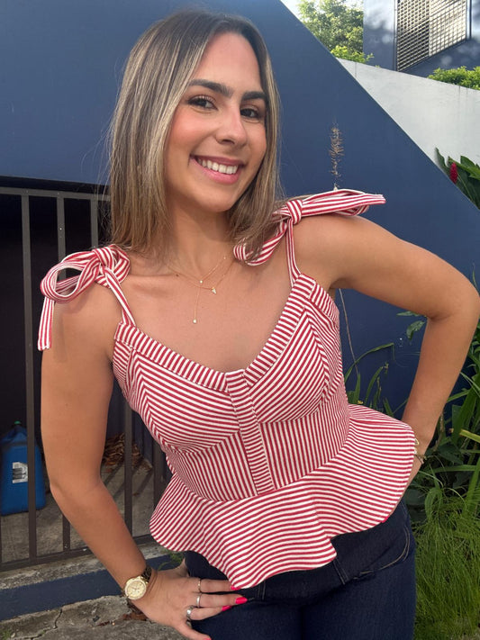 Stripe Red Top