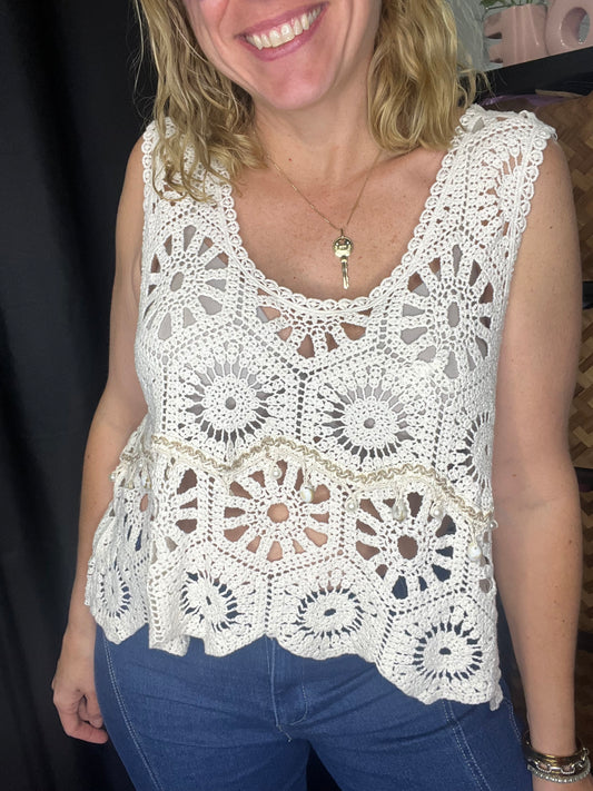 Caracoles Crochet Top