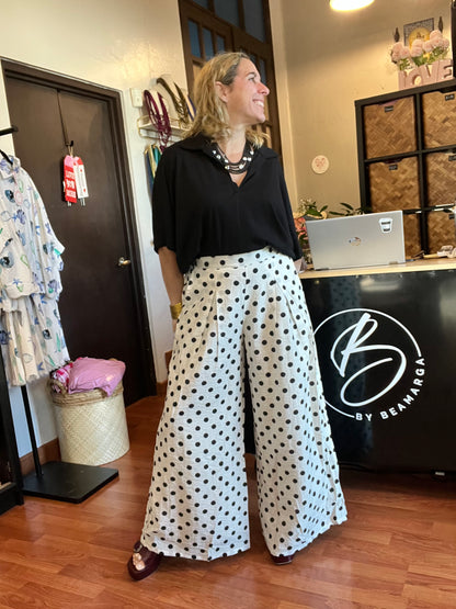 Ivory Polka dot pant