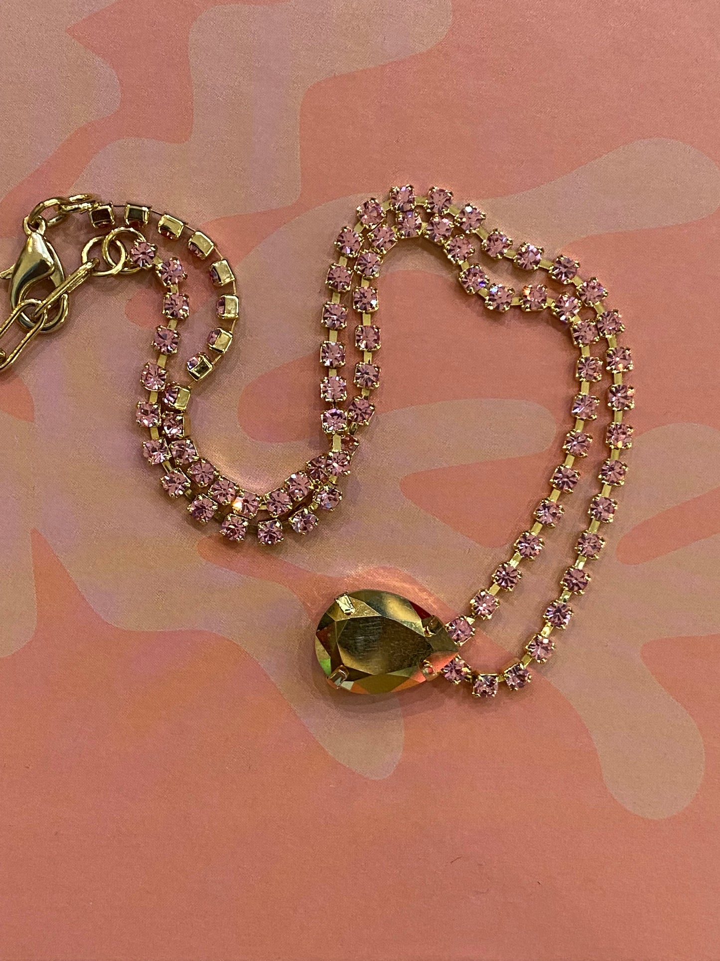 TOVA Millie Necklace in Light Rose/Aurum