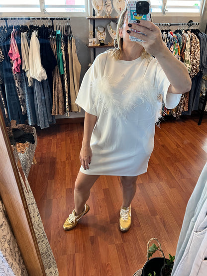 Ina plumas white dress